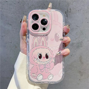 Trường hợp cho iphone15promax 16pro iphone13 14 lensprotect khung chống rơi nhựa TPU mềm Ốp điện thoại đầy màu sắc và đáng yêu màu hồng labubu cho cặp vợ chồng iphone12promax
