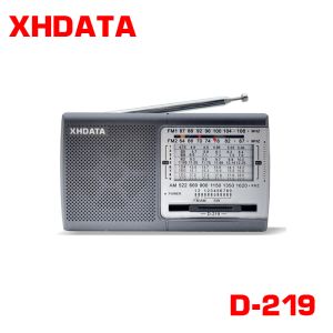 XHDATA D219 Portable Radio AM FM MW Shortwave Receiver Pocket Radio High Sensitivity Multi Band Radio with Speaker Earphone Jack