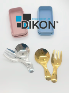 3.6"inch Spoon and Fork Set Short Handle Fork Spoon Students Children Dinnerware Safe Stainless Steel Round Spoon Fork