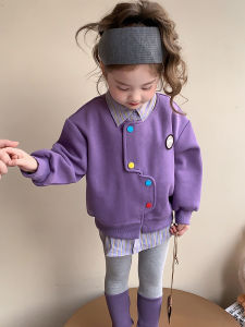 Korean Style Childrens Spring Autumn Set Child Clothing Girls Base Layer Pants Sweatshirt Two Piece Set Stylish Spring Fashion