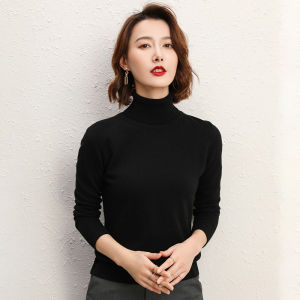 Spring & Fall the New Cashmere Sweater Womens Turtleneck Lapel Woolen Sweater Slim Fit Pullover Pure Color Bottoming Short Knitting Special Offer
