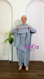 Yoora Syari Set French Khimar [REALPICT] / Gamis Kaftan + Khimar Instan Niqab / Gamis Syari Set Khimar Cadar Bahan Crinkle Airflow / Gamis Syari JUMBO / Baju Gamis Syari Set Khimar / Baju Gamis Wanita Terbaru 2023 / Gamis Remaja Modern Crinkle Adem