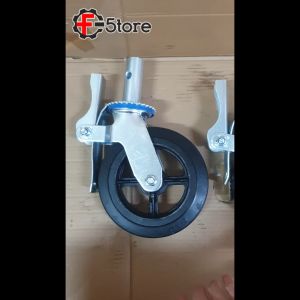 DL5 8 inch Scaffold Caster Wheel With Brake High Quality Black Rubber Cast Iron Wheel