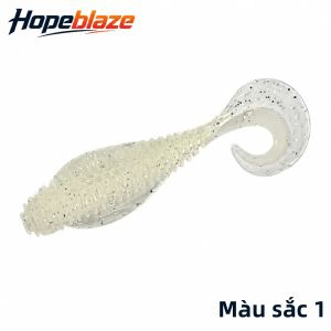 Hopeblaze 5 Chiếc Bionic Đuôi Cong Mồi Mềm 7.5Cm 3.3G Chống Rách TPE Dụ Cho Walleye Bream Nước Ngọt Câu Cá