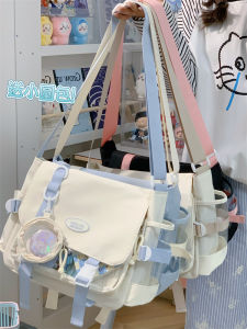 Casual Large Capacity Shoulder Bag Korean Style School Bag Womens Crossbody Bag for Class Versatile Leisure Nylon Material