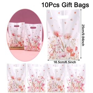 Túi Quà Nhựa Hoa Hồng 10/20/50 Chiếc Hỗn Hợp Họa Tiết Hoa Goodie Túi Cho Mùa Xuân Hè Ngày Lễ Trang Trí Tiệc Sinh Nhật