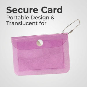 Korean Ins Style Transparent PVC Card Holder Keychain with Snap Button Portable Mini ID Bank Card Pouch Bag for Keys & Bags