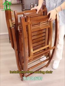 Bamboo Rocking Chair Foldable Lazy Chair Gravity Armchair Installation-free lunch siesta chair Lounge chair Kerusi Malas