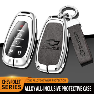 Zinc Alloy Genuine Leather Smart Car Key Remote Fob Case Cover Shell Holder Protector Keychain For Chevrolet Chevy Tracker Trailblazer Orlando Spark Malibu Traverse Aveo Astra Bolt