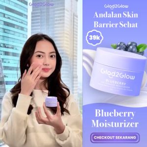 Glad2Glow Blueberry Ceramide Moisturizer 30g Skin Barrier Repair Pelembab Wajah