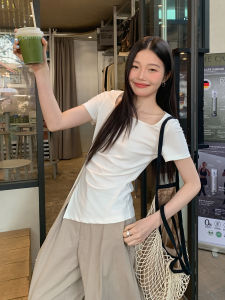 Tailored Irregular Slit Womens T-Shirt