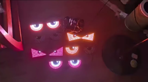 1Pair 3 warnaLampu LED Animasi Mata Devil Eyes Tempel - putih /biru /hijauLampu Devil Eye 11 Mode