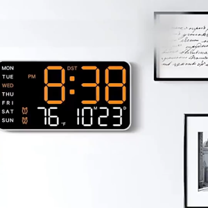 นาฬิกาแขวนอิเล็กทรอนิกส์ นาฬิกา LED ดิจิตอลอเนกประสงค์ติดผนัง อุณหภูมิวันที่นาฬิกาตั้งโต๊ะแสดงบ้านสําหรับห้องนอน 6659