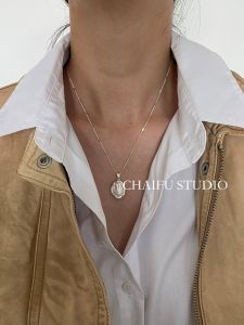 Elegant French Luxury Pearl Baroque Personality Clavicle Chain Necklace Copper Material Vintage Court Style Women's Fashion Jewelry