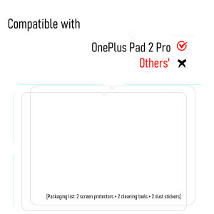 For OnePlus Pad 2 Pro Tempered Glass Film Screen Protector Oneplus Pad 2Pro 13.2 Tablet Screen Guard Anti Scratch HD 2-Pack