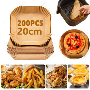 400-50Pcs Air fryer Baking Paper Disposable Liners Non-Stick Oil Parchment Mat to Microwave Cooking Oven Pan Pad Sheet BBQ Roast