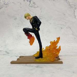 Bandai | 15cm Anime One Piece Figure Luffy Sanji Zoro Battle Warrior Figurine Model PVC Collection Desktop Action Figure Toy Kid Gifts