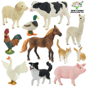 Realistic Farm Animal Dolls Toy Model Childrens Educational Gift Static Figures Horse Cow Sheep Camel Chicken Duck Goose