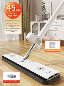 Hand-free Easy-use Mop for Dry and Wet Cleaning