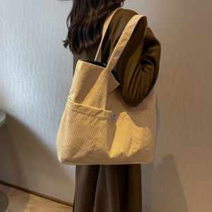 Corduroy Thickened Student Make-up Class Portable Bag Canvas Bag