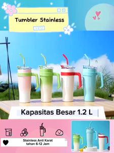 Tumbler Gradasi 2 Warna Stainless Tumbler Hot and Cold Bebas BPA 1200ml FREE STIKER 270