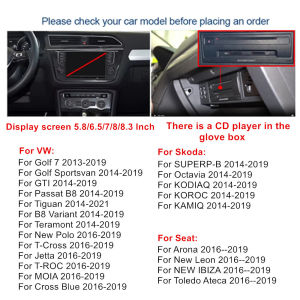 For VW Volkswagen Skoda Octavia A5 Golf 7 Polo Passat B8 With MIB MIB2 System Wireless Carplay Android Auto Mirror Link Airplay