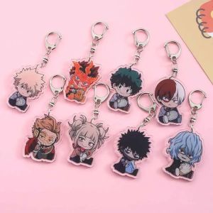 Anime My Hero Academia Acrylic Car Keychain Accessories Bag Charm Cute Cartoon Backpack Pendant Keyring Creative Friends Gifts