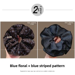 NING ZHOU | Leopard Print Floral Satin Large Hair Ring Black