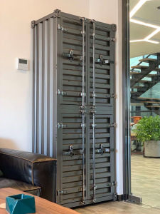 Container Bookcase with Door Storage Cabinet Industrial Style Cabinet Custom Storage Cabinet Creative Furniture Storage Display Cabinet