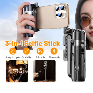 Mini Multifunctional Selfie Stick 360° Rotation Monopod Tripod with Bluetooth Remote Compatible IOS/Android/GoPro for Video Vlogging