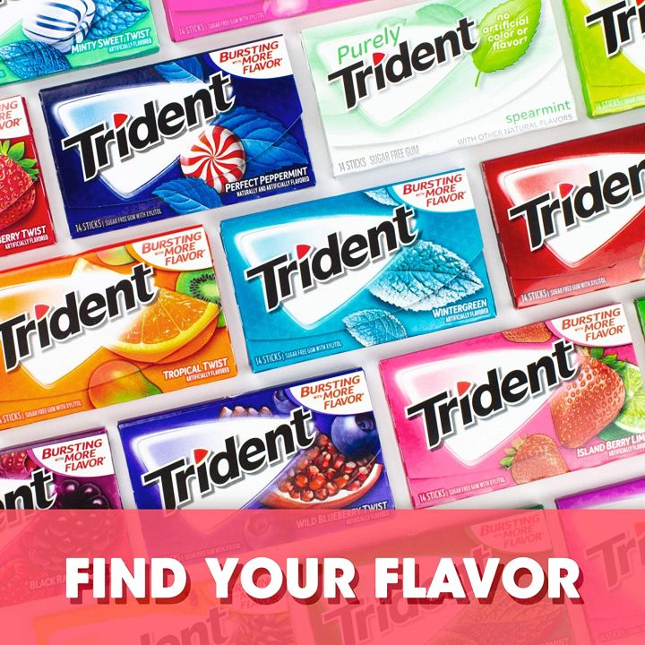 US Import Trident Trident Xylitol Sugar Free Gum Bubble Gum Chews More