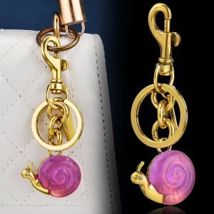 Pink Small Snail Bag Pendant Keychain Creative Cute Animal Charms Fashion Accessory for Women School Students Mothers Day Gift