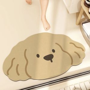 VIKAMA Cute Cartoon-Style Bathroom Mats Non-Slip Absorbent Shower Door Mats and Entryway Rugs Home Decor
