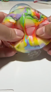 MUSASI Soft Rainbow Crispy Balls Stress Relief Gradient Colors Squeeze Sensory Fidget Ball Creative Shapeable Decompression Pinch Toy For Kids Adults