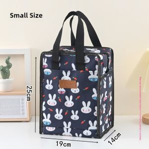 Thickened Aluminum Foil Insulated Cartoon Lunch Box Bag round Shape Portable Bento Bag Student Meal Bag Thermal Bucket Bag