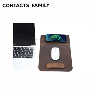 Không Dây Sạc Mousepad ngựa điên Da 15W sạc nhanh Không Thấm Nước Thảm trò chơi hấp thụ từ tính chuột có thể gập lại Mat