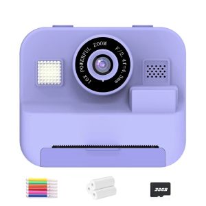 newInstant Print Camera With 32G Card Thermal Photo Printing Digital Children Camera Video Photography Educational Toy Kids Gift