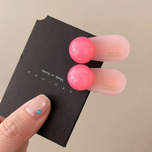 Cute Little Candy Bean Hair Clips Side Bangs Duckbill Clip Womens New 2025 Spring Summer Fresh out Original Design Acrylic Ball Edge Clips