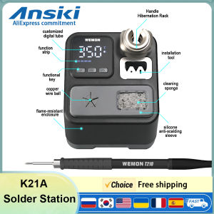 ANSIKI K21A T210 Soldering Station 100-480° Cadjustable for Precision Electronic Welding Rework Station T210-K tip