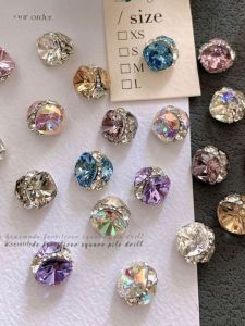 High Quality Nail Beauty Rhinestone Ornaments Finished Product Pile Rhinestone Fat Square Series Pile Style Pile Rhinestone Rhinestone Rhinestone Ball New Style White Large Diamond
