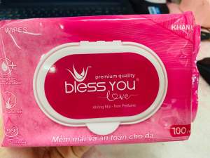 Khăn Ướt Bless You Love Không Mùi Gói 100 tờ