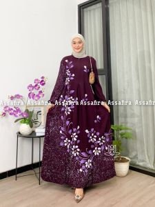 Gamis Lukis Rayon Premium Terbaru|Homey Dress Candi Busui|Gamis Wanita Motif Polos Muslim Syari