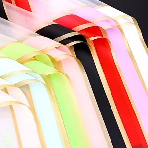 Isi 20 LEMBAR Kertas Bunga List Gold Cellophane Flower Wrapping Paper Untuk Buket Bucket Bunga KB087