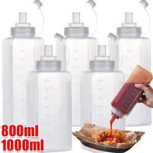 6pcs Large Diameter Plastic Squeeze Bottle / Household Seasoning Dispenser Bottle for Kitchen / Jam Salad Dressing Squeeze Sauce Bottle