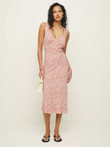 ชุดเดรสยาวแขนกุดคอวีพิมพ์ลายสไตล์วินเทจฝรั่งเศส ทรงเข้ารูป กระโปรงทรงเอ กระโปรงสั้น ชุดทำงาน ชุดทำงาน ชุดทำงาน