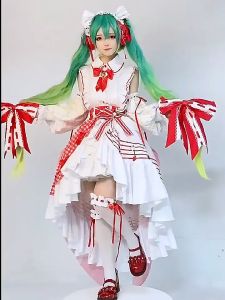 Local Warehouse Hatsune Miku 15th Anniversary Strawberry Lolita Cosplay Costume Dress Vocaloid Anime Party Outfit