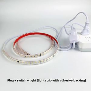 SHUOYU | Ultra Bright LED Strip Light with Adhesive Backing and Switch Plug for Ceiling Bedside Open Shelving and Wine Cabinet