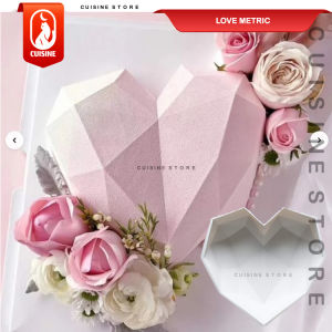 Cetakan Silikon Love Metric 18 CM Loyang Puding coklat Kue Heart Mirror Mousse Cake Entremet Pinata