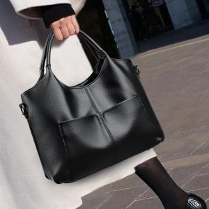 Large Capacity Soft Leather Handbag Womens Fashionable Versatile Single Shoulder Crossbody Bag for Middle-Aged Mothers