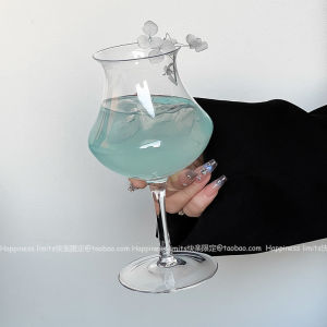 Retro Ins Style High Foot Glass Coffee Cup American Latte Drink Cup Personalized Cocktail Cup Bar Restaurant Cafe Supplies